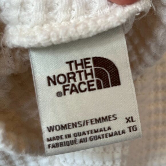 The North Face Women's XL White Waffle Knit Top Sweatshirt Mock Neck Long Sleeve - Picture 4 of 10